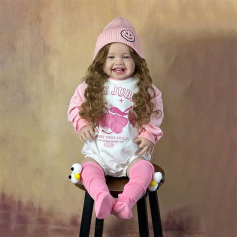 Inch Bebe Reborn De Silicone S Lido Molinho Long Curl Hair Dull