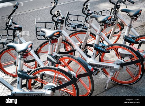 Orange Shared Bicycles Hi Res Stock Photography And Images Alamy