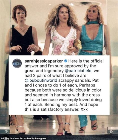 Sarah Jessica Parker Helps An Instagrammer Solve A Sex And The City Fashion Mystery Daily Mail