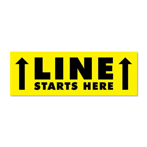 Line Starts Here Floor Decal Rectangle Plastic Printers