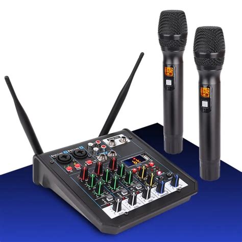 Audio Mixer with Wireless Microphone Studio Sound Mixers with Bluetooth ...