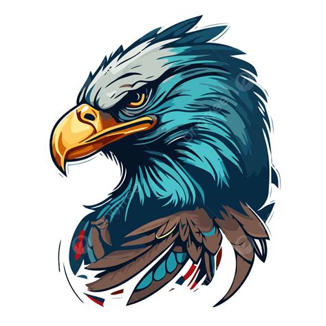 Elang Amerika Vektor Stiker Clipart Desain Tato Kepala Elang Pada