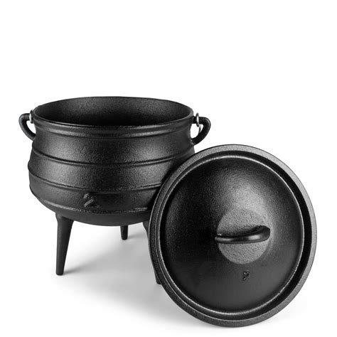 Buy Bruntmor Pre Seasoned Cast Iron Cauldron African Potjie Pot With