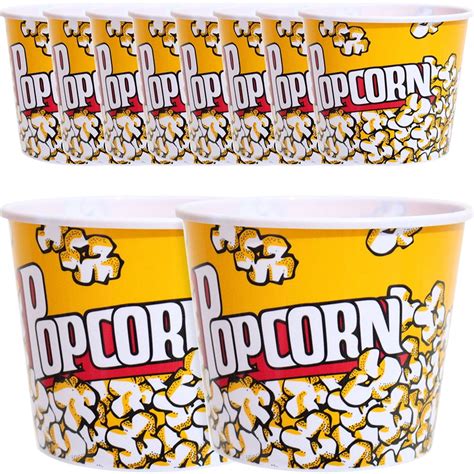 10pcs Popcorn Basket Reusable Plastic Popcorn Holders Containers For Movie Night