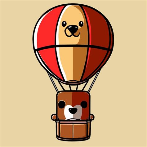 Premium Vector Cute Hot Air Balloon Background Caracter