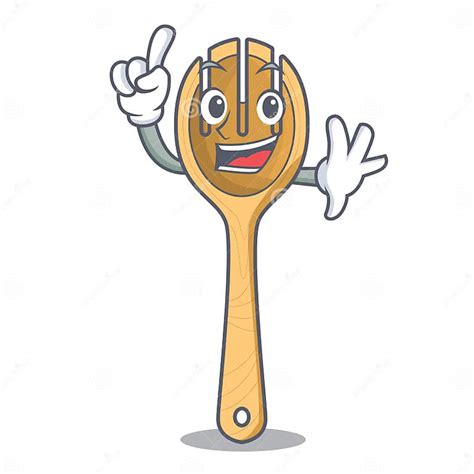 Finger Wooden Fork Mascot Cartoon Stock Vector Illustration Of Hand