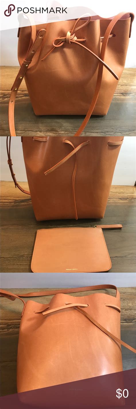 Mansur Gavriel Large Bucket Bag In Cammello With Rosa Interior