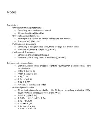 Intro To Logic Lepore Notes From First Chapters Intro To Logic