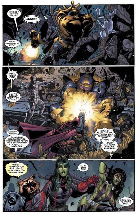 Drax vs. Thanos. [from Thanos Imperative (2010)...