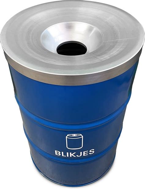 BinBin BLUE 200 Liter Olievat Afvalscheiding Prullenbak Grote Afvalbak