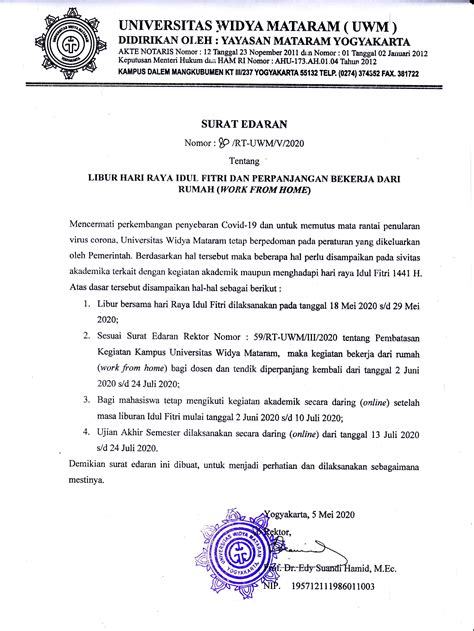 Contoh Surat Edaran Libur Lebaran Contoh Terbaru