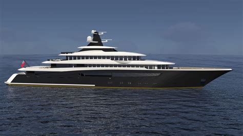 87m Mega Yacht ARAGONESE Concept Side View Yacht Charter