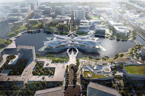 New Art Centre In China The Large Angular Roof Canopy Of Zaha Hadid