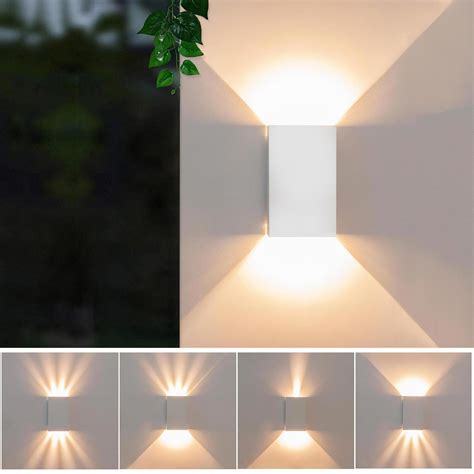 Aplique Led W Doble Haz Ajustable Ip L Mpara De Pared Blanca Doble