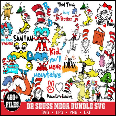 480 Dr Seuss Png Dr Seuss Svg Mega Dr Seuss Bundle Layered Inspire