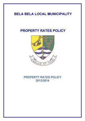 Fillable Online belabela gov Property Rates Policy 2013-2014 - Bela ...