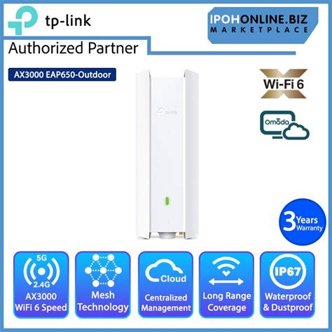 TP Link Omada EAP650 Outdoor AX3000 Indoor Outdoor WiFi 6 Access Point