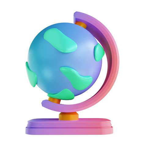 3d Illustration Colorful Globe 10850764 Png