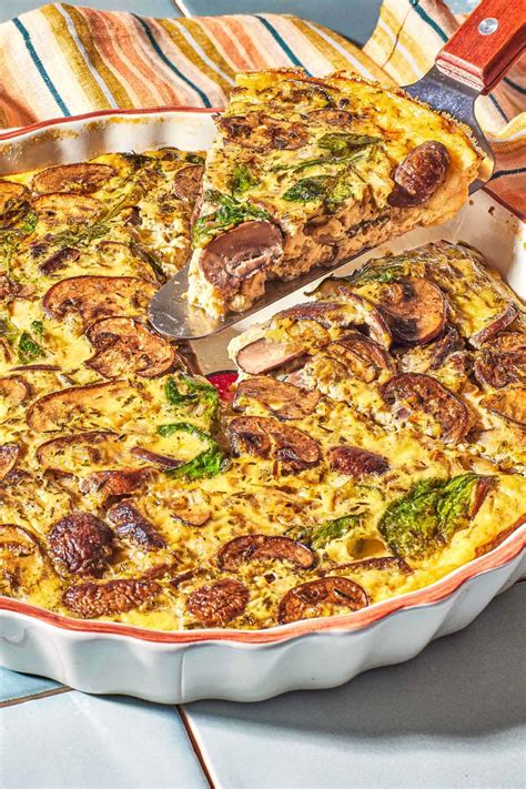 Mushroom And Spinach Crustless Quiche The Mediterranean Dish