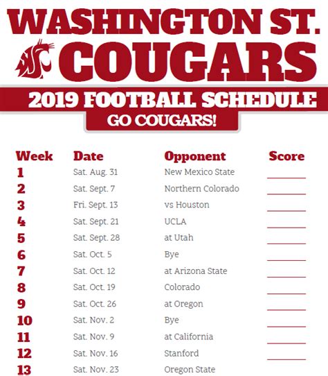 Uw Badger Football Schedule