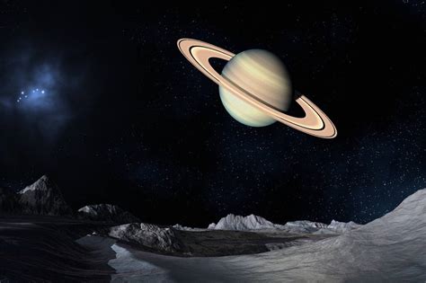 Saturno saluda desde lejos a la Luna en una sorprendente composición