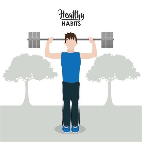 Premium Vector | Male with healthy habits cartoon concept