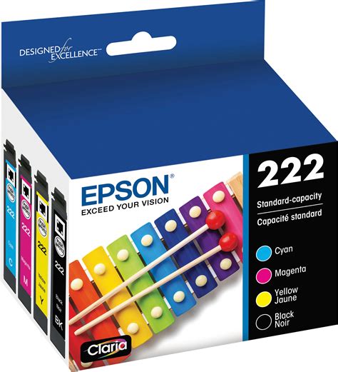 Best Buy Epson T222 Combo Standard Capacity Ink Cartridge Black Cyan