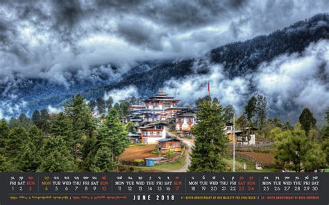 Desktop Calendar For June 2018 Yellow