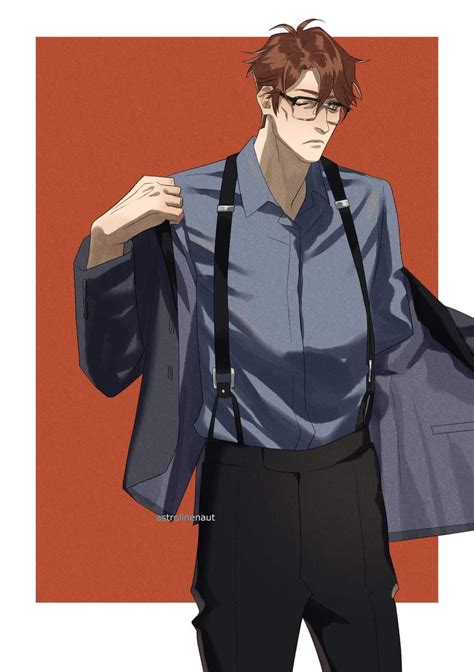 1boy Male Focus Solo Shirt Glasses Pants Brown Hair Illustration Images