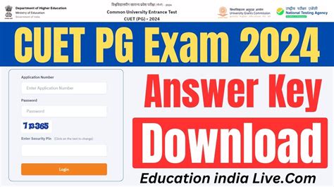 Cuet Pg Answer Key 2024 Official Website Education India