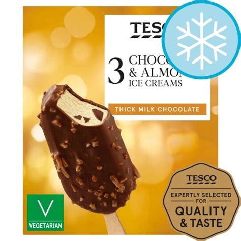 Tesco Chocolate & Almond Ice Creams 3X110ml - Tesco Groceries