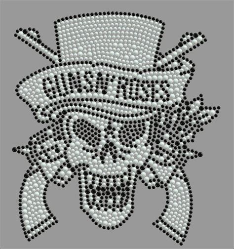 Guns N Roses Skull Hot Fix Iron On Rhinestone Transfer Applique Patch Motif 6 X 5 Rock N