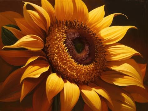 Premium Photo | Sunflower oil painting