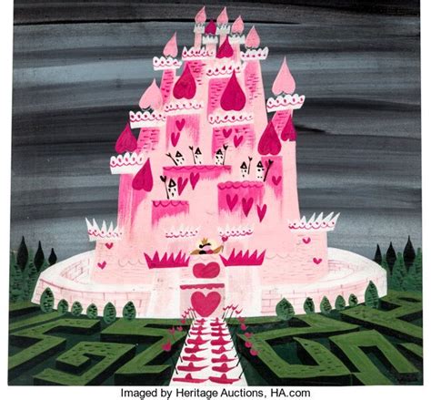 Mary Blair Alice In Wonderland Queen Of Hearts Castle Concept Color