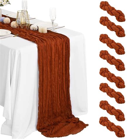 Amoystral Pack Terracotta Cheesecloth Table Runner Ft Long Semi