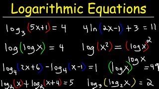 Logarithmic Equations Examples