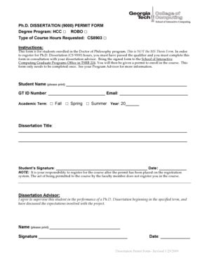 Fillable Online Cc Gatech Cs Permit Form Cc Gatech Fax Email