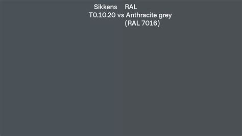 Sikkens T01020 Vs Ral Anthracite Grey Ral 7016 Side By Side Comparison