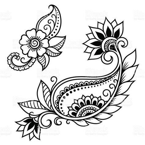 Henna Tattoo Flower Template Mehndi Style Set Of Ornamental