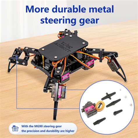 Esp Quadruped Bionic Spider Robot Kit With Arduino Acecode Scratch