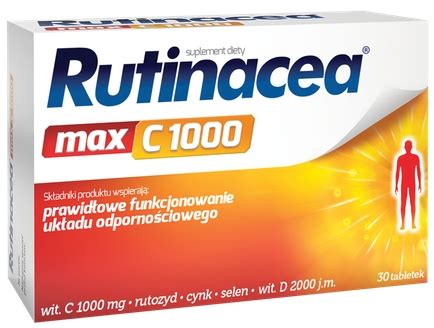 RUTINACEA MAX C 1000 rutozyd witamina C cynk selen ODPORNOŚĆ 30 tab