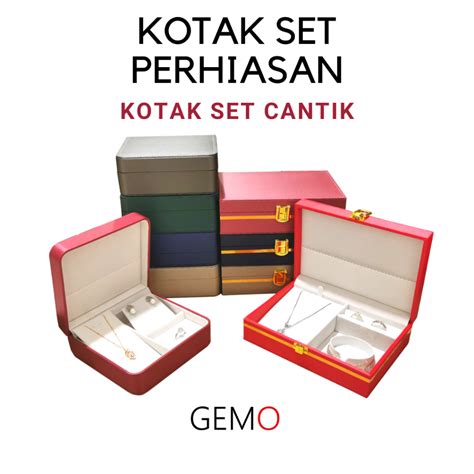 Jual Kotak Set Cantik Perhiasan Jewelry Box Cincin Kawin Liontin