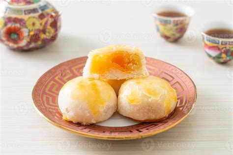 Chinese Pastry Moon Cake With Salted Egg Peanut 3457445 Stock Photo At