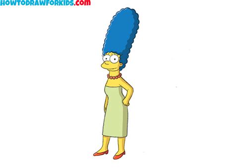 How To Draw Marge Simpson Easy Drawing Tutorial For Kids