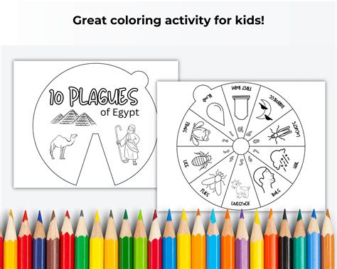 Passover Ten Plagues Craft Plagues Story Wheel Passover Coloring