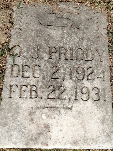 D J Priddy 1924 1931 Find A Grave Memorial