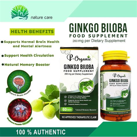 P Organic Ginkgo Biloba Extract Food Supplement Mg X Capsule