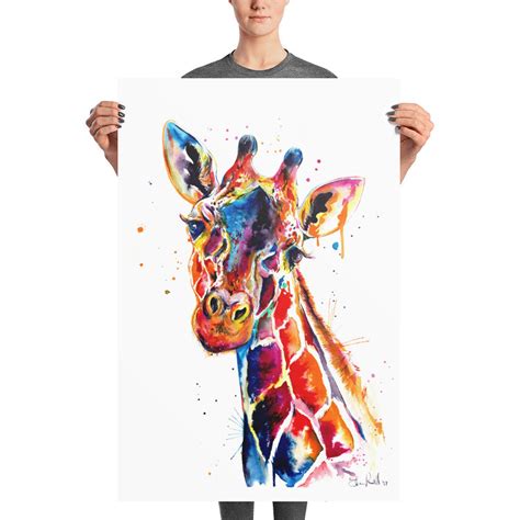 Giraffe Poster Etsy