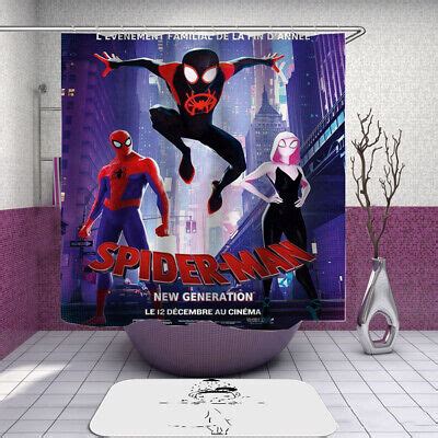 D Spiderman Digital Print Waterproof Bathroom Shower Curtain Bathroom