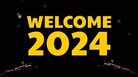 Welcome 2024. Number 2024 on a dark night background with a flashlight ...